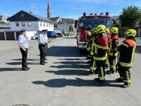 erste gemeinsame Leistungsprüfung THL der Feuerwehren Naila und Marxgrün am 20.09.2025 Gruppe mit Schiedsrichter