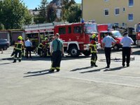 erste gemeinsame Leistungsprüfung THL der Feuerwehren Naila und Marxgrün am 20.09.2025 Gruppe beim arbeiten